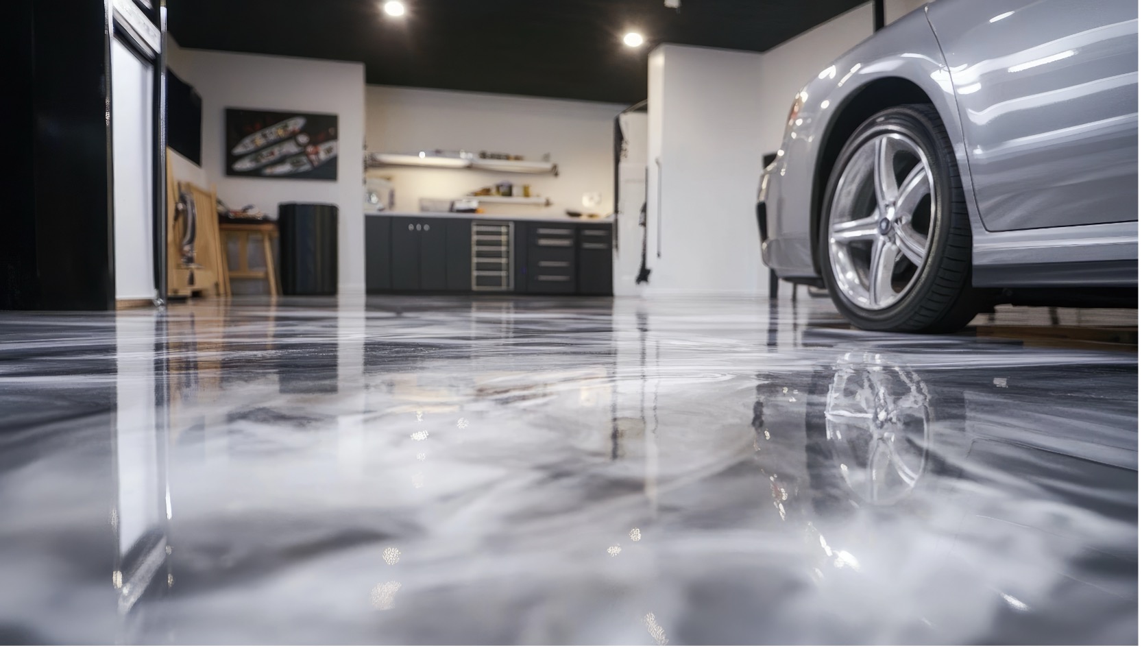 Garage floor epoxy renovation in Delaware
