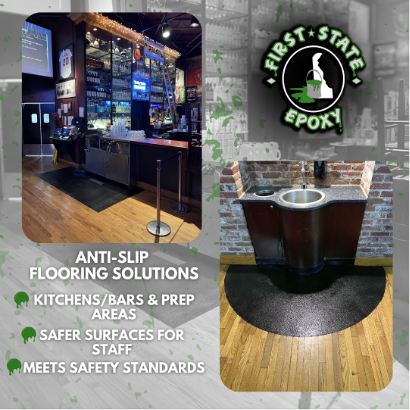 A seamless restaurant flooring solution installed in Delaware